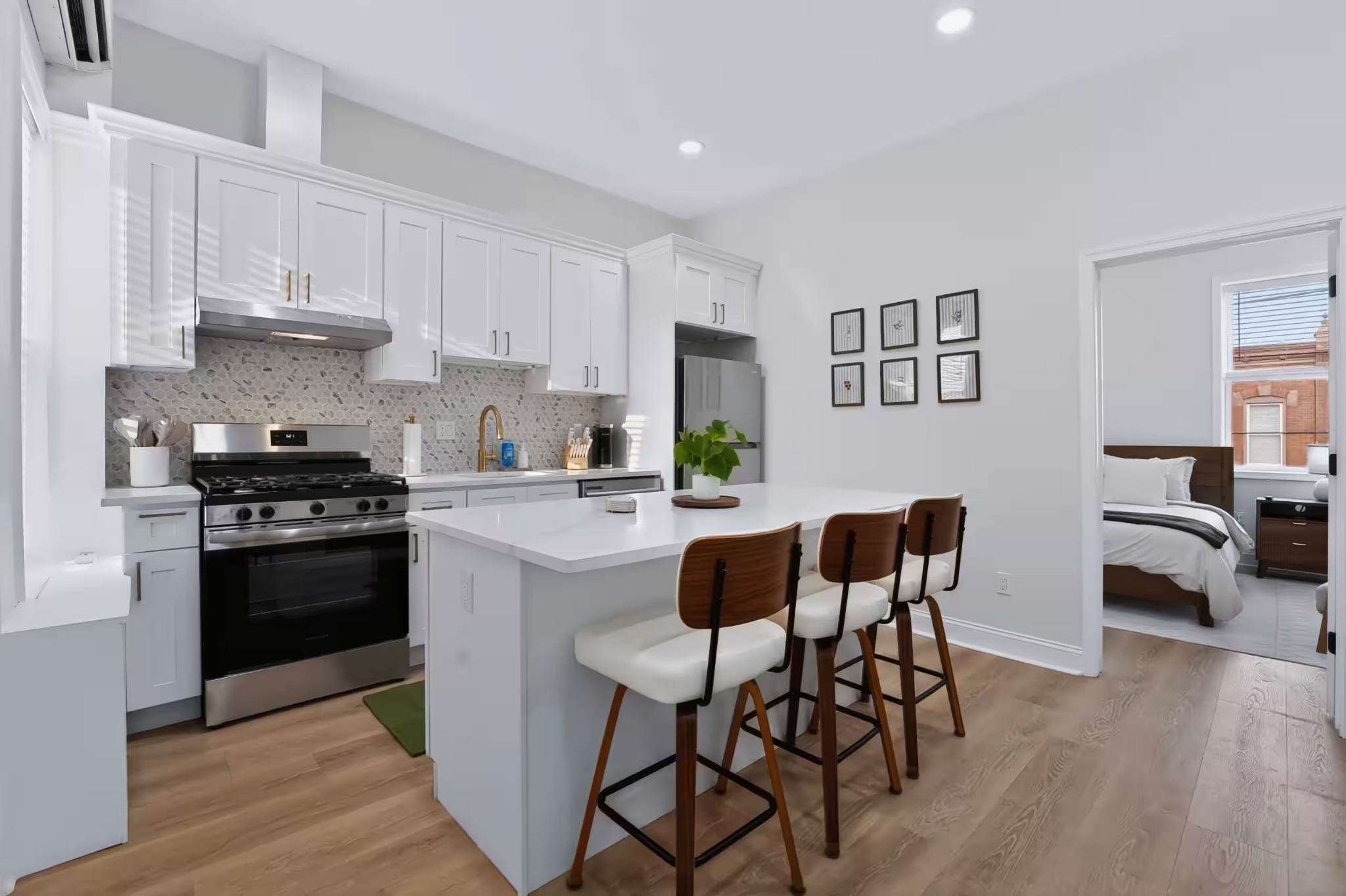 Bright residential kitchen interior